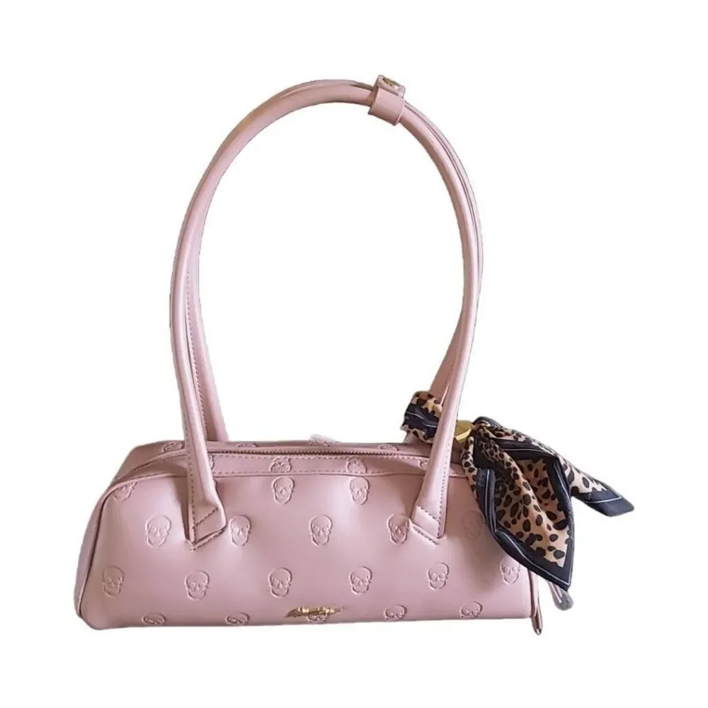 NWT~BETSEY JOHNSON Skullicious Shoulder Bag Purse in Blush Pink~$98 Tags~ - Picture 6 of 8